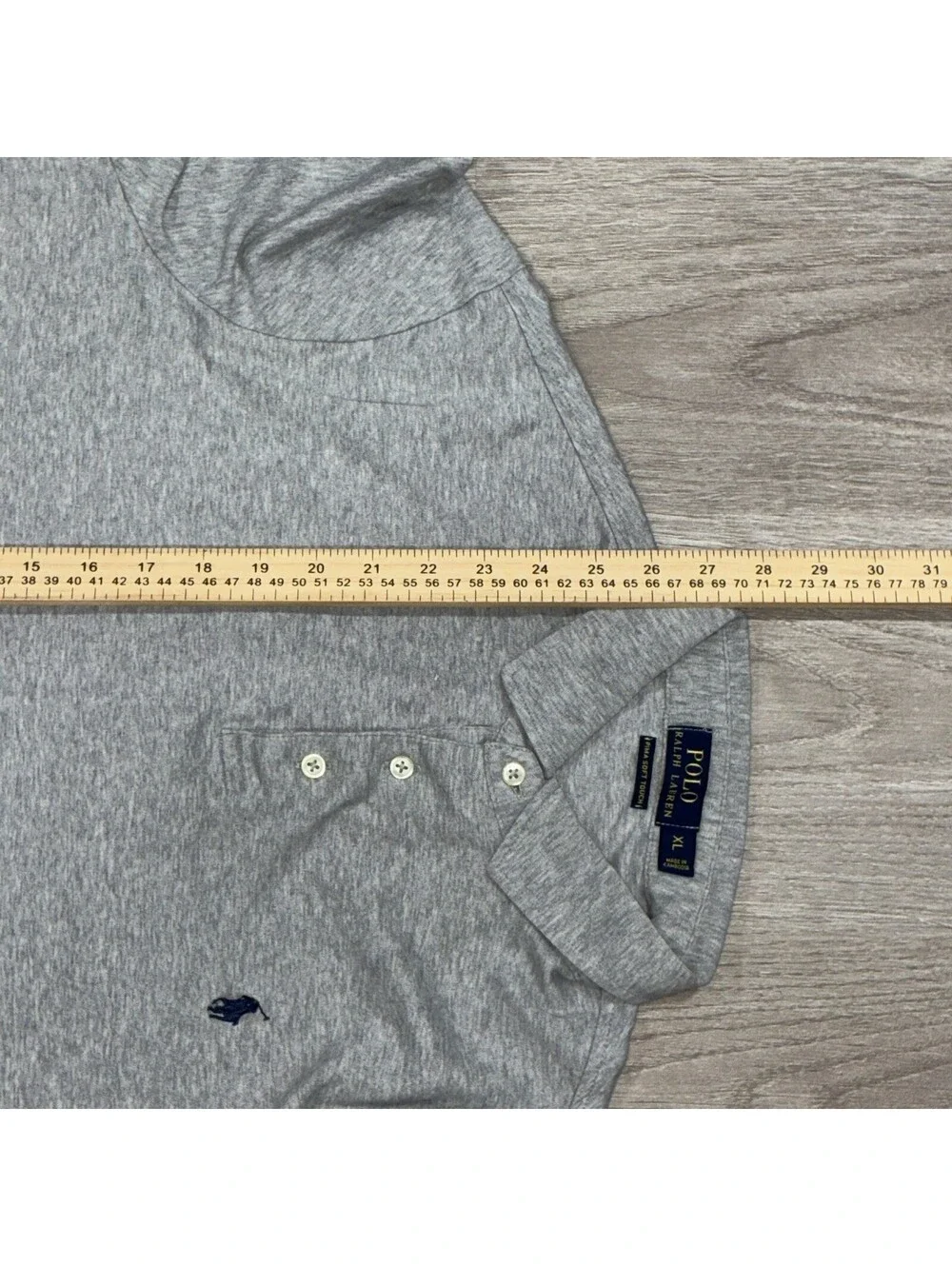 Polo Ralph Lauren Pima Soft Touch Heather Grey Polo Size XL Short Sleeve Preppy